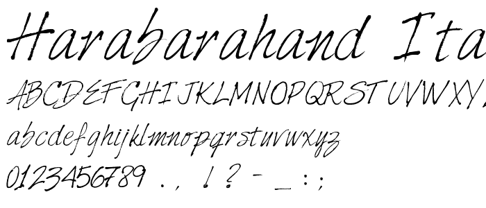 HarabaraHand Italic font
